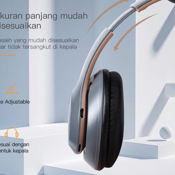 (WaL➽) TACOO Wireless Headphone Bluetooth Stereo Bass HiFi Sound Flodable Head Noise Cancelling Gami