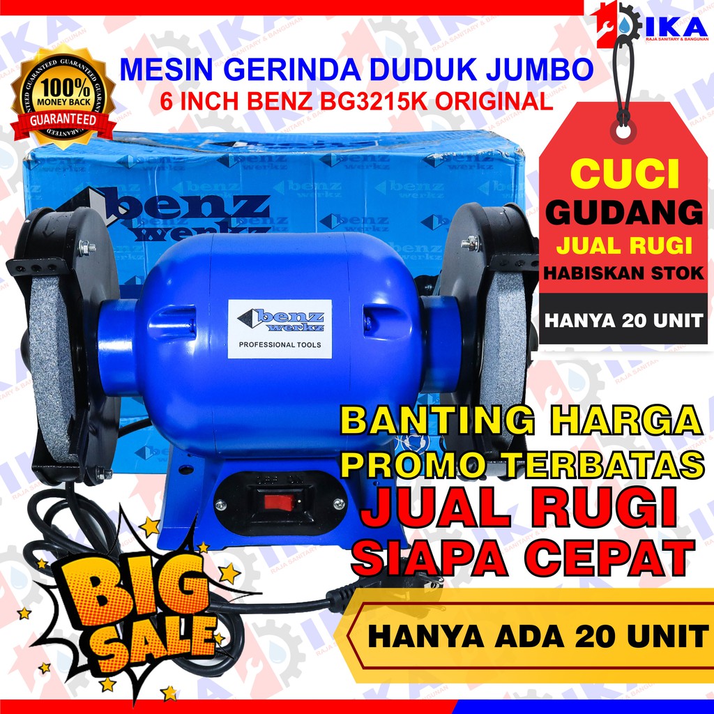 BENZ BG3215K 6 Inch Mesin Gerinda Gurinda Duduk Benz Grinder Mesin Poles asah duduk