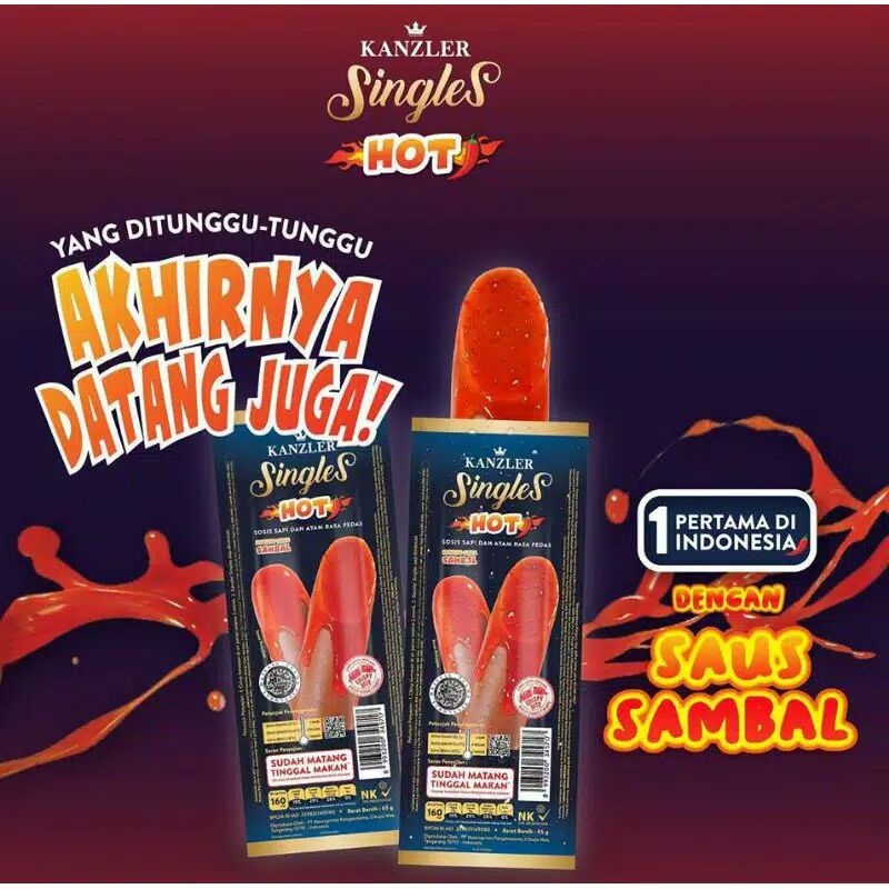 

TERMURAH @10pcs SOSIS KANZLER SINGLES HOT / KANZLER SINGLES ORIGINAL KEJU MINI 65gr
