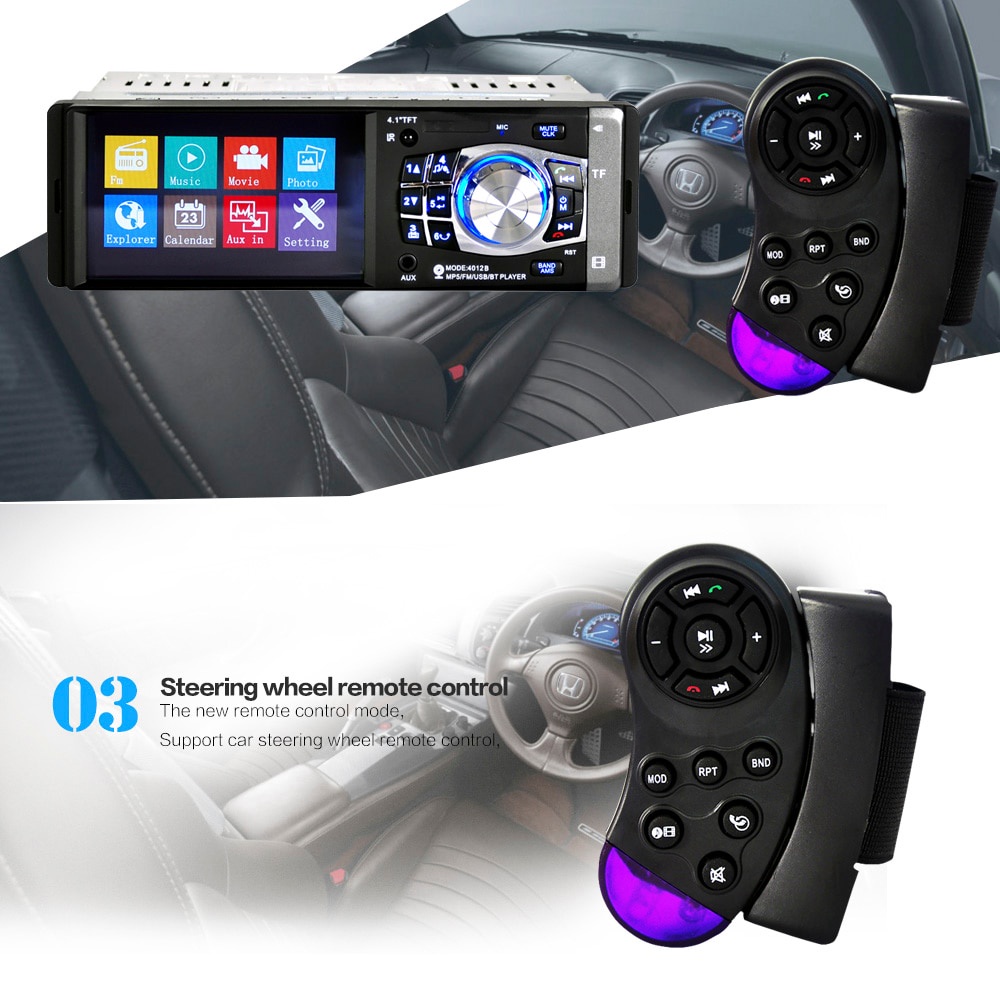 AMPrime Tape Audio Mobil Media Player LCD 4.1 Inch plus kamera parkir Rear Camera - 4012B MP3 MP4 MP5 Player tape mobil audio video music payer video player Bluetooth Autoradio Auto Audio Stereo MP5 player 4.1 Inch Car Radio FM 1 Din radio cassette player