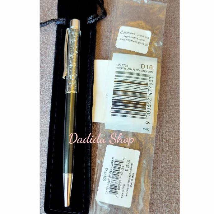 

Swarovski Cryst Lady BP Pen Dark Grey Pulpen Pen Mewah Cantik