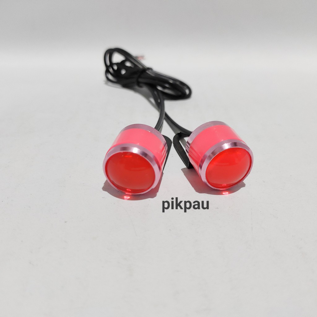 Sepasang Mata Elang LED 3D Strobo 4D Breket Eagle Eye Warna Pink Pink