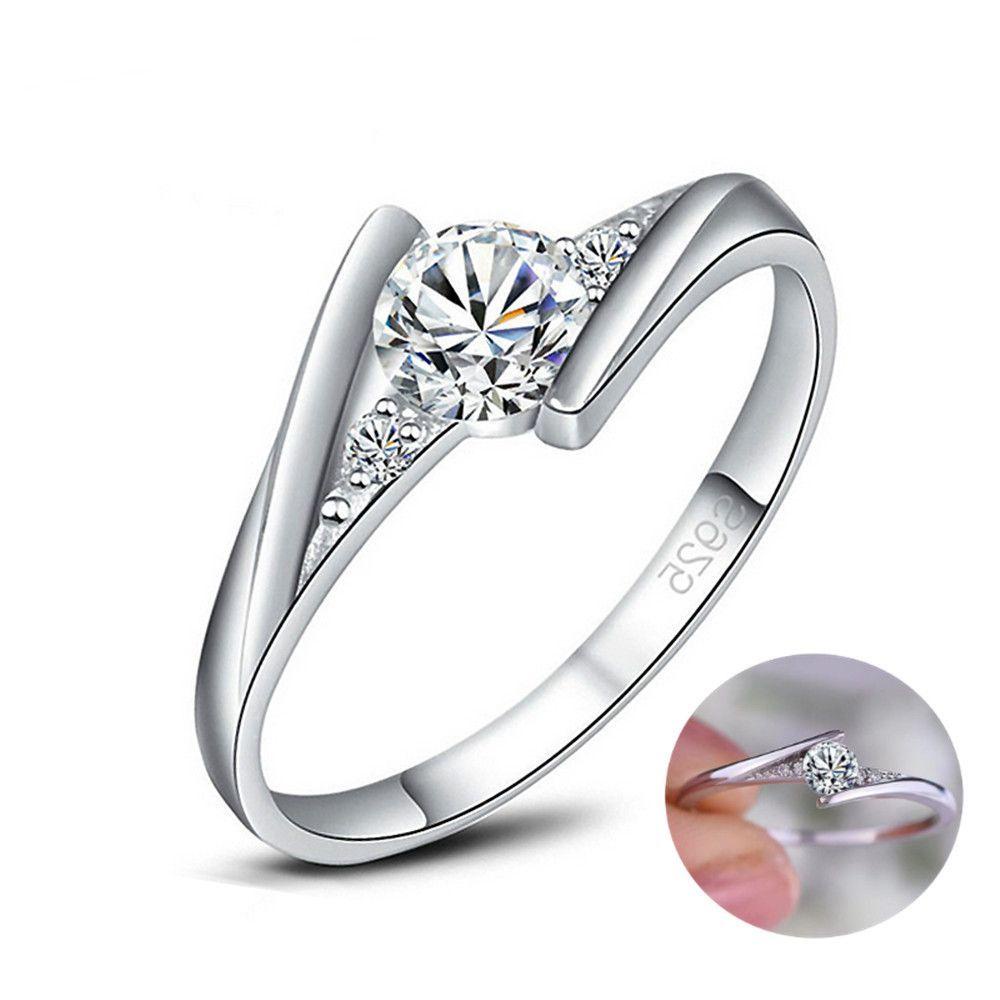 Cincin Kawin Berlian Nanas Bulat Wanita Klasik Paduan Ladies Ring