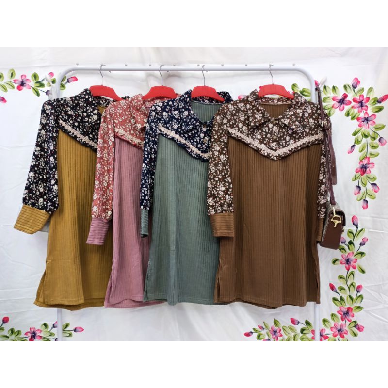 SEMI TUNIK RIB KNIT IMPORT