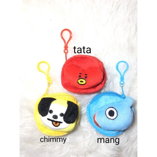 DB04 Dompet Bulu Boneka Koin 4D Gantungan 8cm