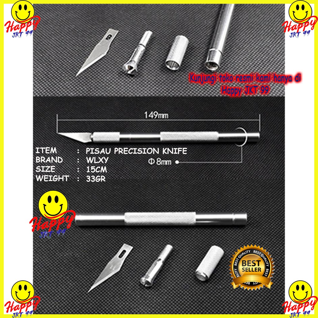 [ HAPPY JKT 99 ] CARVING KNIFE SET + REFILL 5 PCS PEN CUTTER METAL NON SLIP PISAU IC  ART UKIR CUTTING DECAL