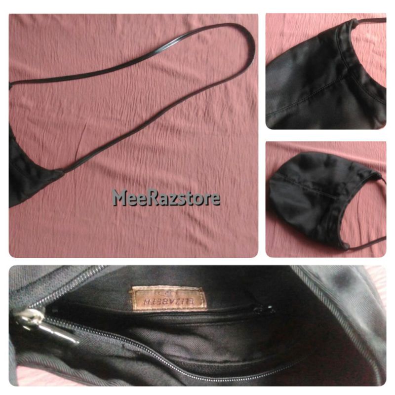 Preloved sling bag hitam elizabeth tas pl tas second