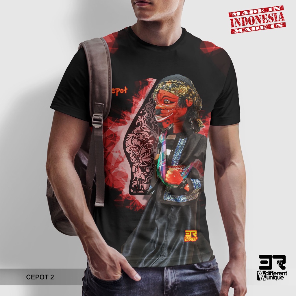 [ COD ] KAOS PRINTING GAMBAR WAYANG CEPOT 2 - BAJU DISTRO ORIGINAL MOTIF ADAT BUDAYA SUKU INDONESIA 