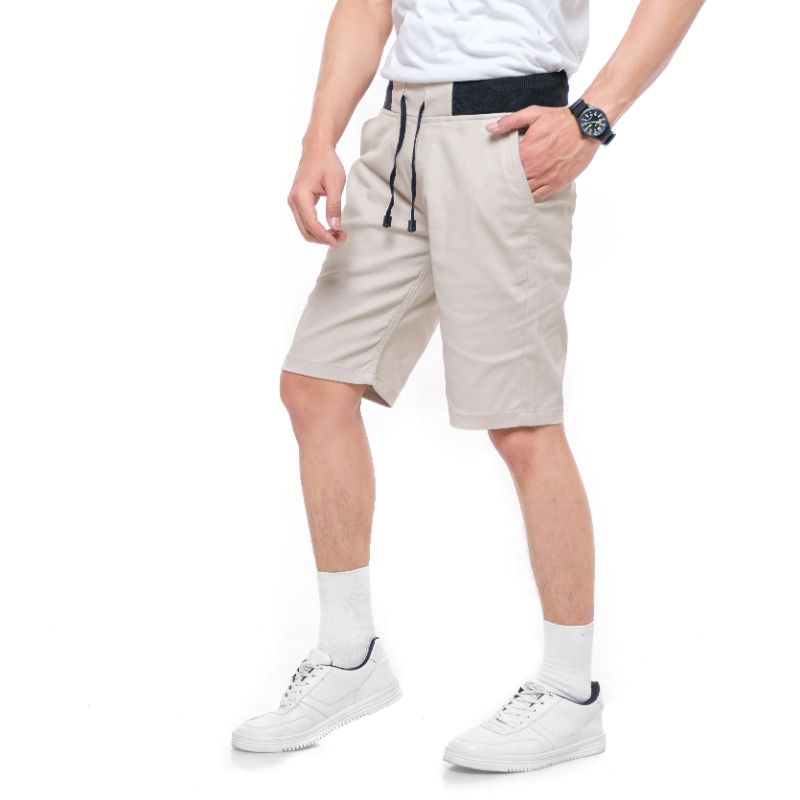 Celana Pendek Boardshort Chinos Pria Casual Pinggang Karet