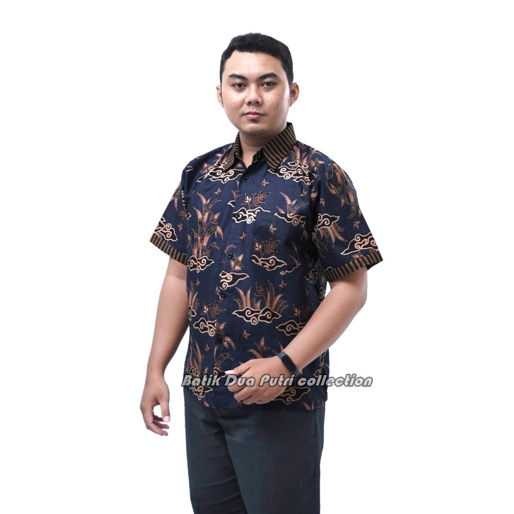 Couple Batik Blouse Wanita Kemeja Pria S-M-L-XL-XXL-3L-4L-5L  Batik Dua Putri Collection