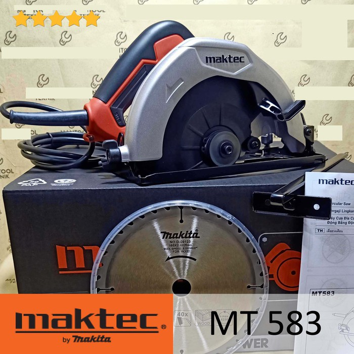 MAKTEC MT583 MT 583 ALAT MESIN GERGAJI POTONG KAYU CIRCLE CIRCULAR SAW PEMOTONG TRIPLEK PAPAN BULAT