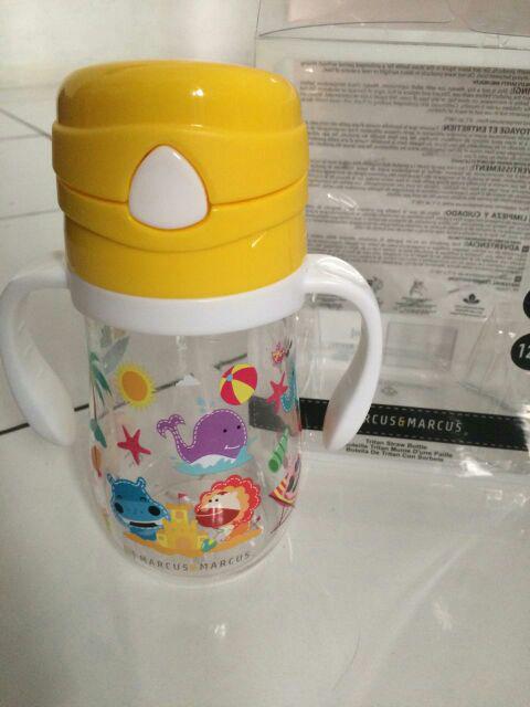 Marcus & Marcus Tritan Straw Bottle 350ml / Botol Minum Sedotan Anak