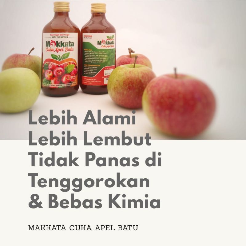 

cuka apel MAKKATA 330 ml | cuka apel asli batu malang - kolestrol - gula darah