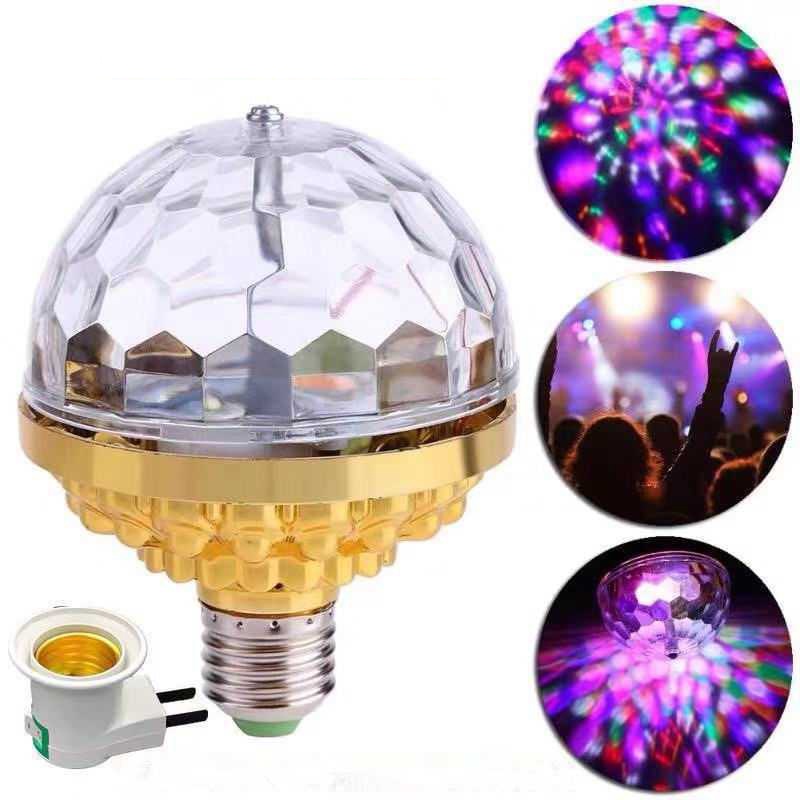 ღ Led 7 Warna Lampu Rotating Magic Ball Bulb Flash Ruang Dalam Ruangan Warna Light Ball Tahap Efek Pencahayaan Pesta Disko ktv Tahap Lampu Efek Proyektor