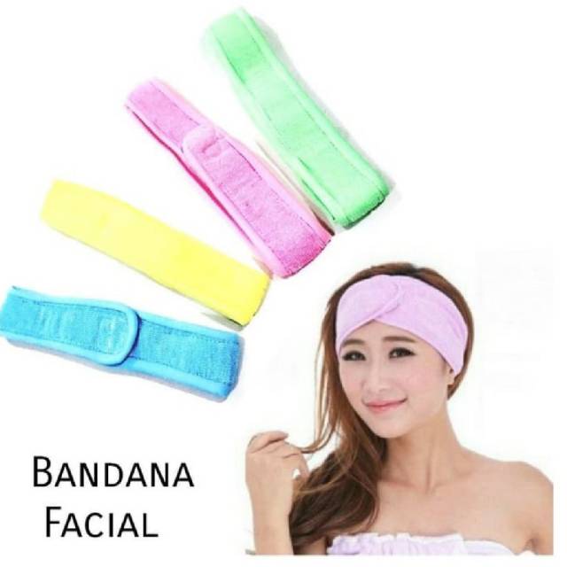 Bandana facial polos warna high quality bando wajah cuci muka