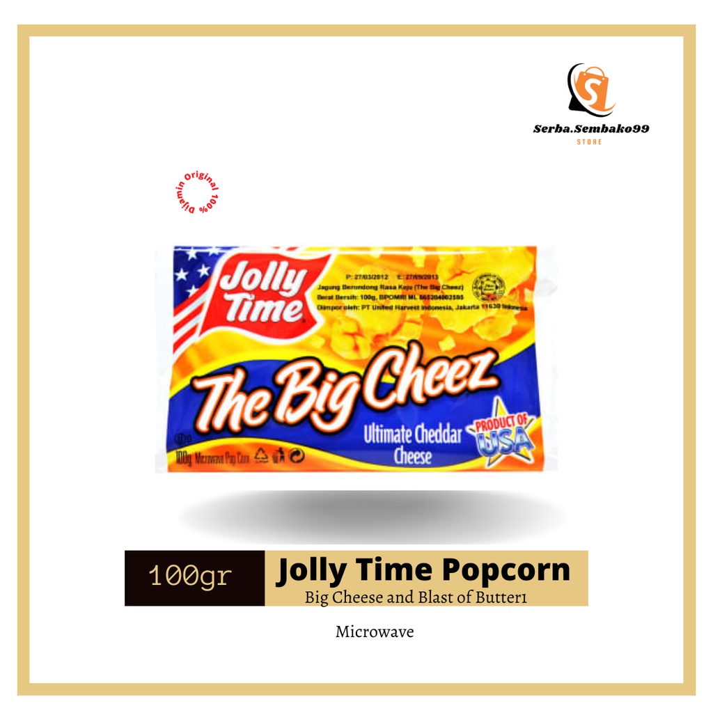 

Popcorn Jolly Time Big Cheese, Blast of Butter, Fun Mania 100gr