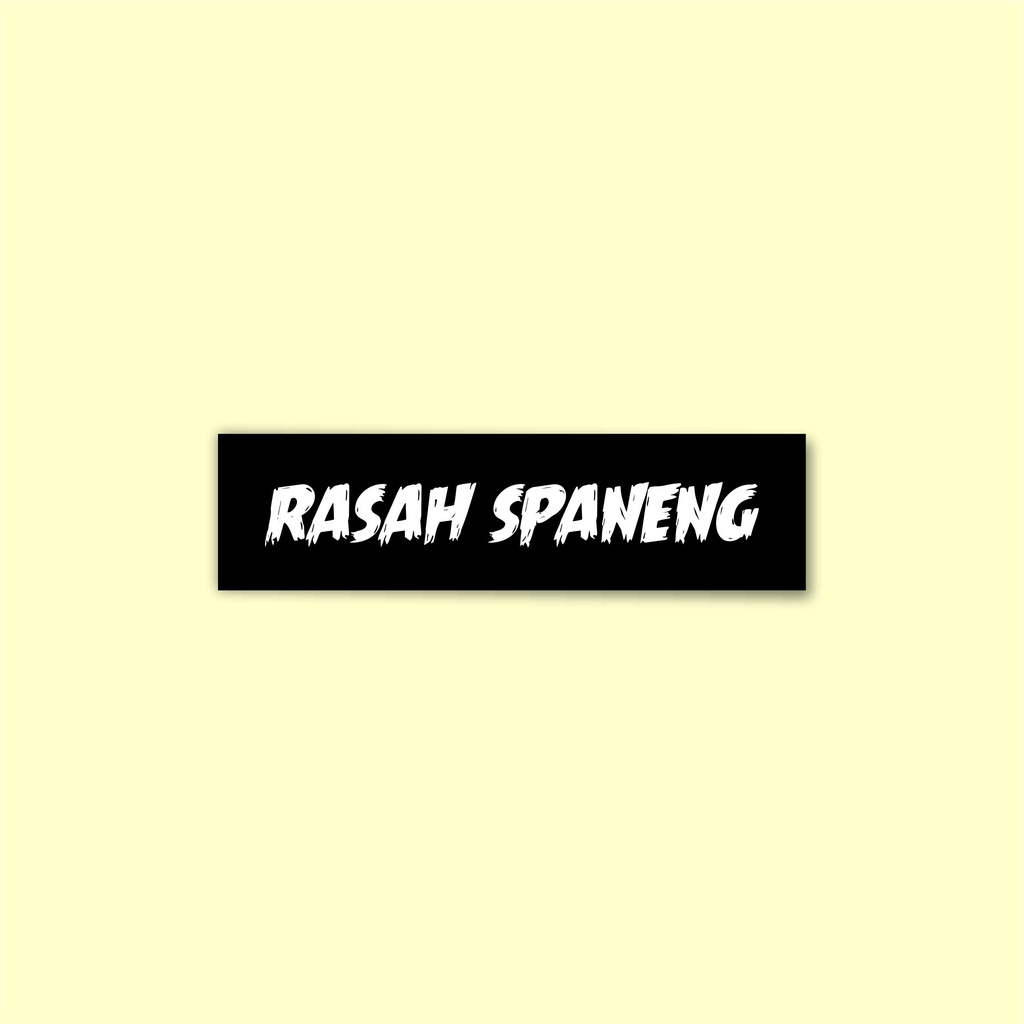 

Stiker brand distro Rasah spaneng stiker murah bahan graftac anti air