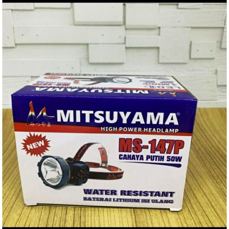 Senter Kepala Led Charger Mitsuyama MS-147P Cahaya Putih Super Terang