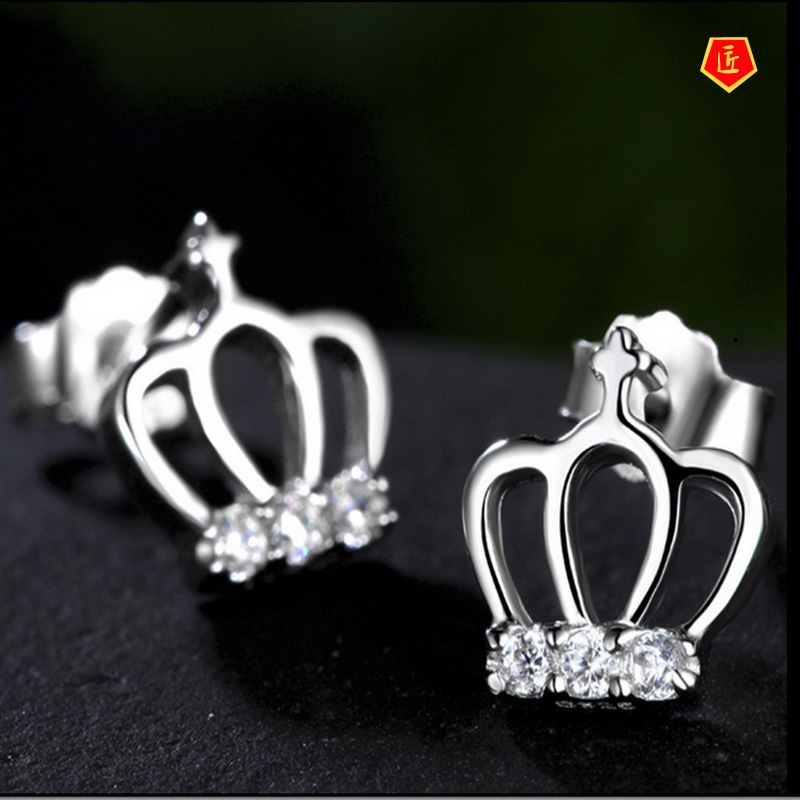 [Ready Stock]Women's Simple Cross Crown Stud Earring