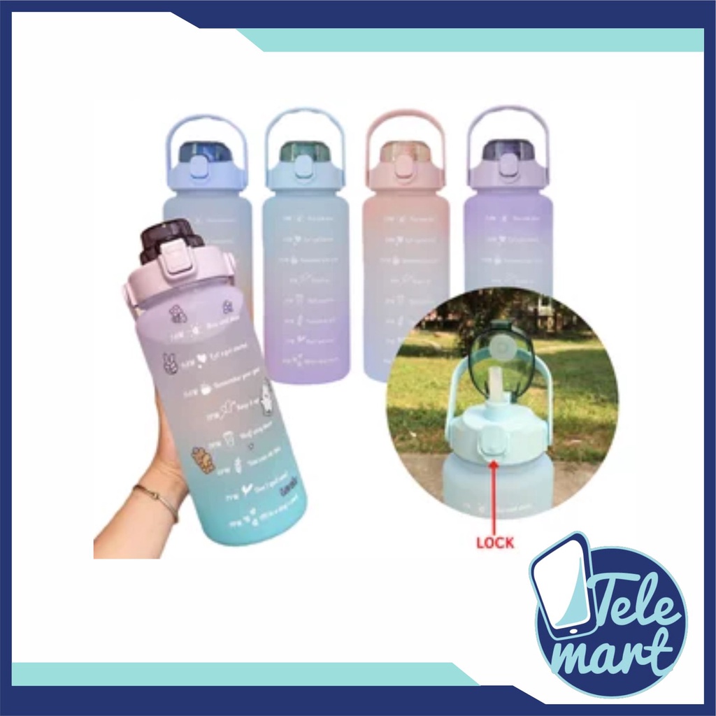 [Home.Galleri] Botol Minum 2 Liter Botol Minum Viral Botol Pelangi Botol Minum Motivasi