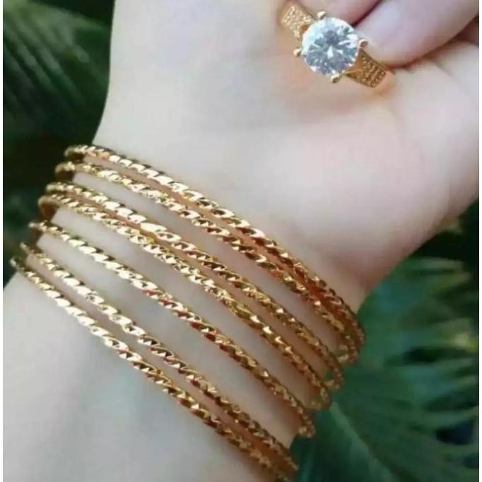 Gelang Keroncong Wanita Gold isi 7pcs BISA COD