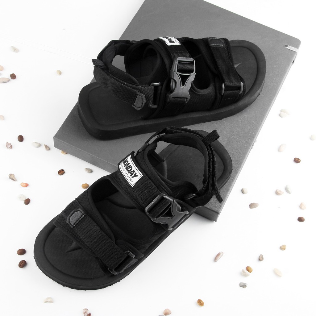 Secre Black | Sandal Gunung Original Kulit Santai Casual Pria Cowok Sendal Ori | FORIND x Monday