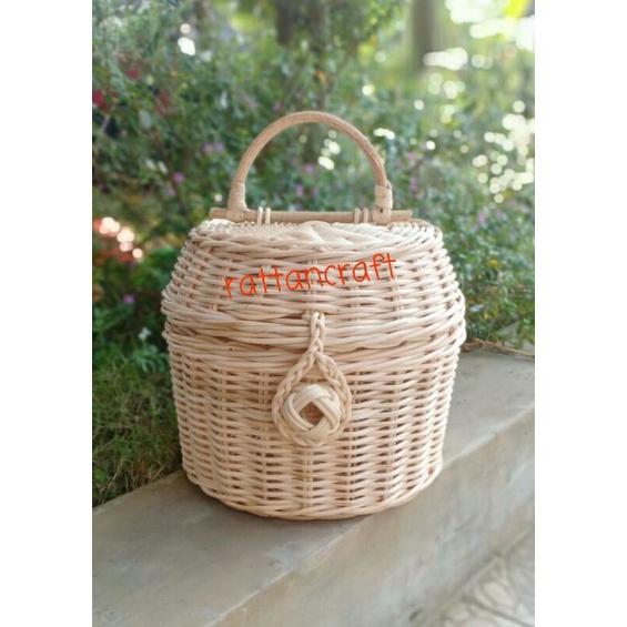 Rotan Bulat tutup / Rotan Hampers / Rotan Koper bulat