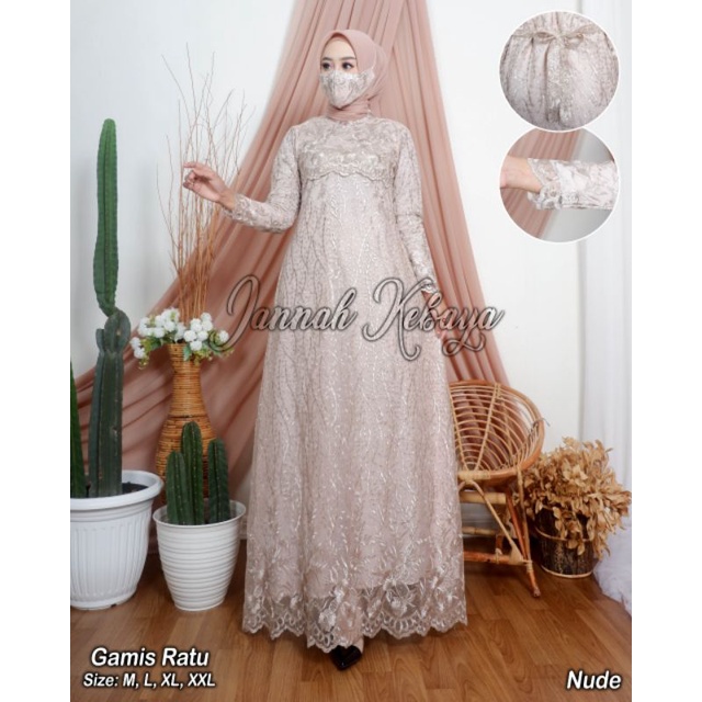 GAMIS PRINCES RATU TERMURAH ORIGINAL/ GAMIS RATU BRUKAT TILE MUTIARA /GAMIS PREMIUM/GAMIS ORIGINAL/K