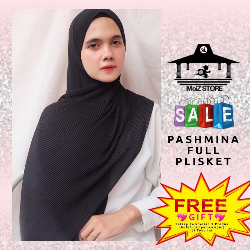 Pashmina Plisket / Pasmina Plisket / Jilbab Phasmina Plisket / Kerudung Pasmina Full Plisket Murah