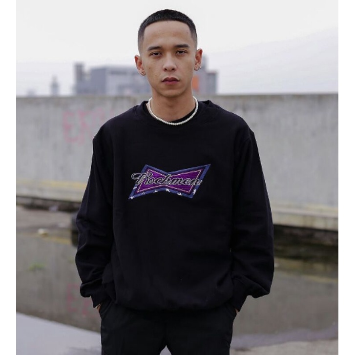 Jaket Sweater hitam 300gsm Testament Crewneck