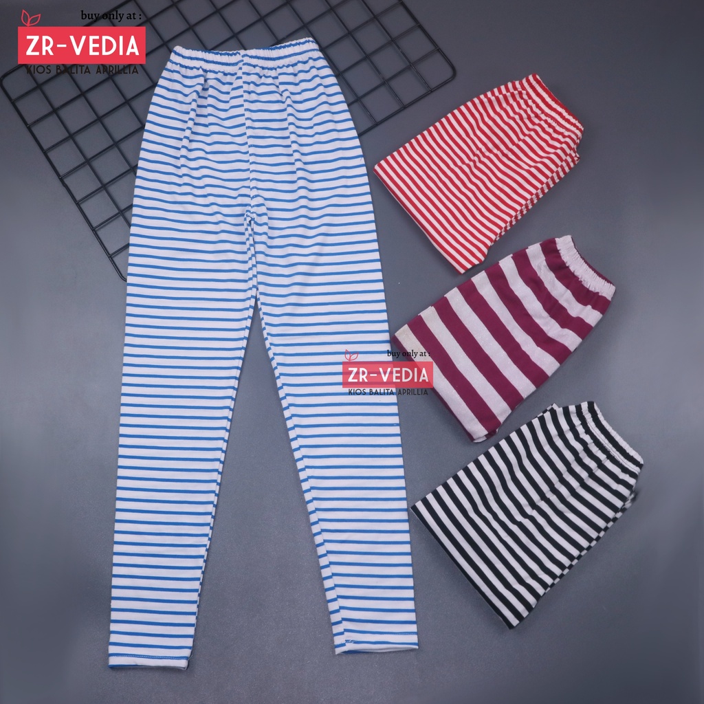 Legging Motif Salur uk 8-12 Tahun / Celana Salur Panjang Anak Perempuan Lejing Laging Tanggung Murah Motif Adem