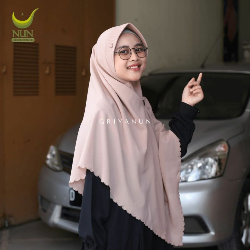 [WARNA 1] Jilbab Nun / Segitiga Instan Diamond / Khimar Ornela Nun Hijab