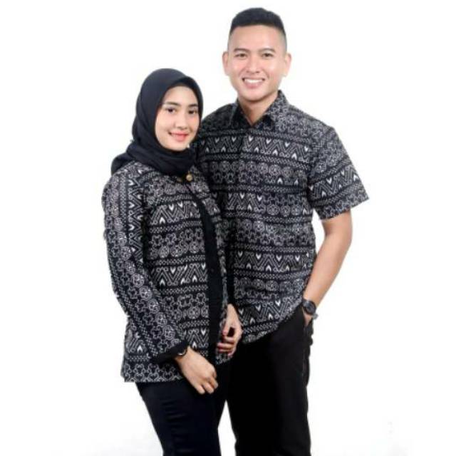  Baju  Batik  Couple  Monochrome Shopee  Indonesia