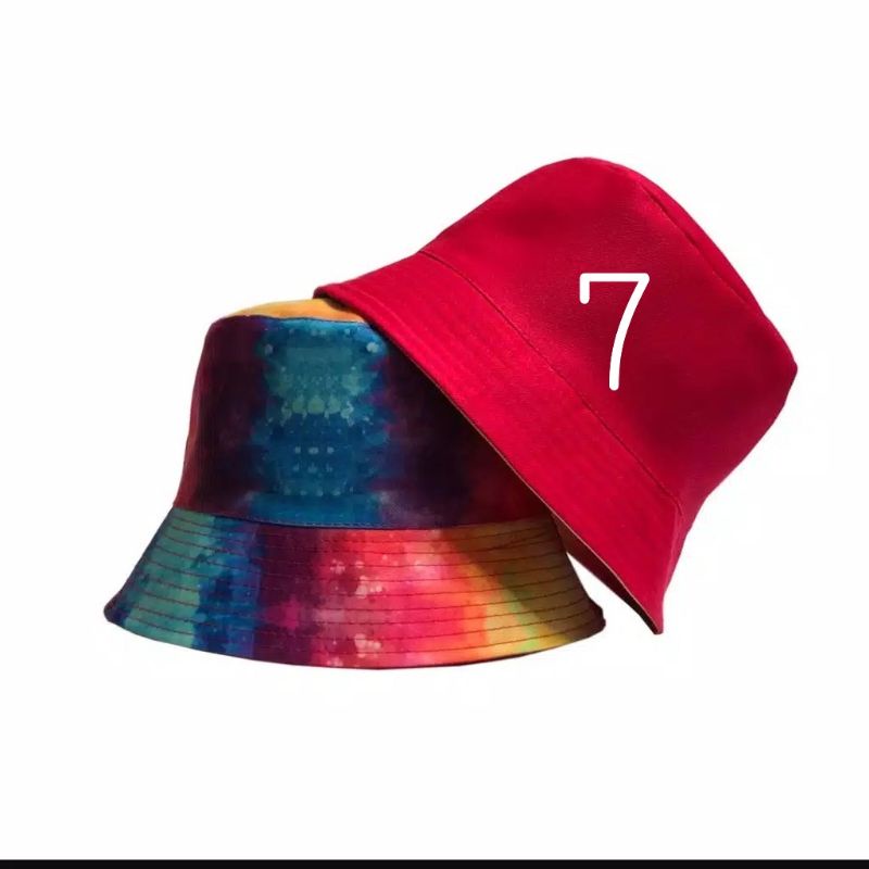 Topi bucket hat tie dye - topi fashion korean pria wanita