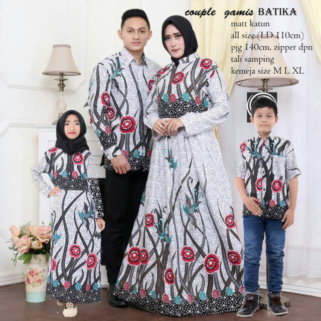 Termurah Bisa Pisah Couple Keluarga Couple Batik<br /><br />motif Ilalang Silver