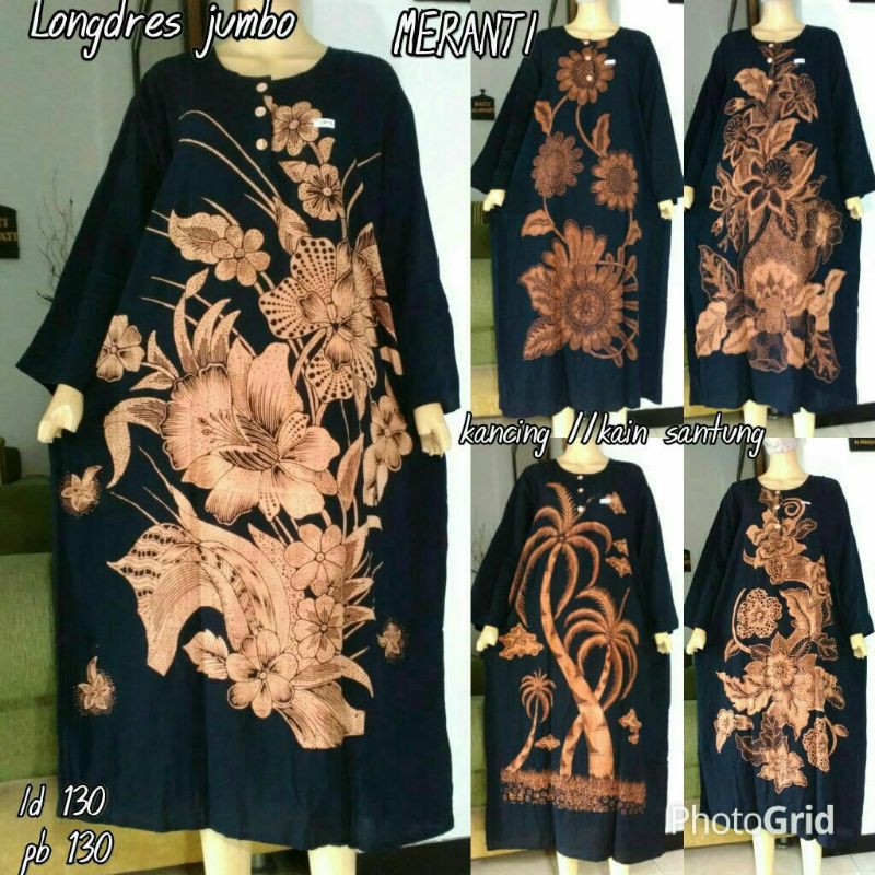longdres jumbo meranti hitam - daster jumbo wanita