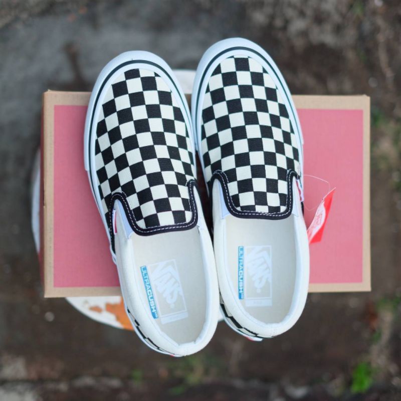 Vans Slip On Pro Checkerboard Black White Original