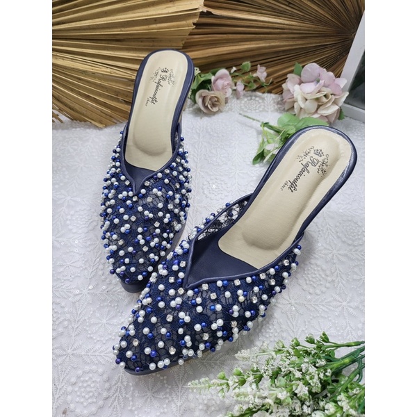 sepatu yasmika navy tinggi 9cm tahu