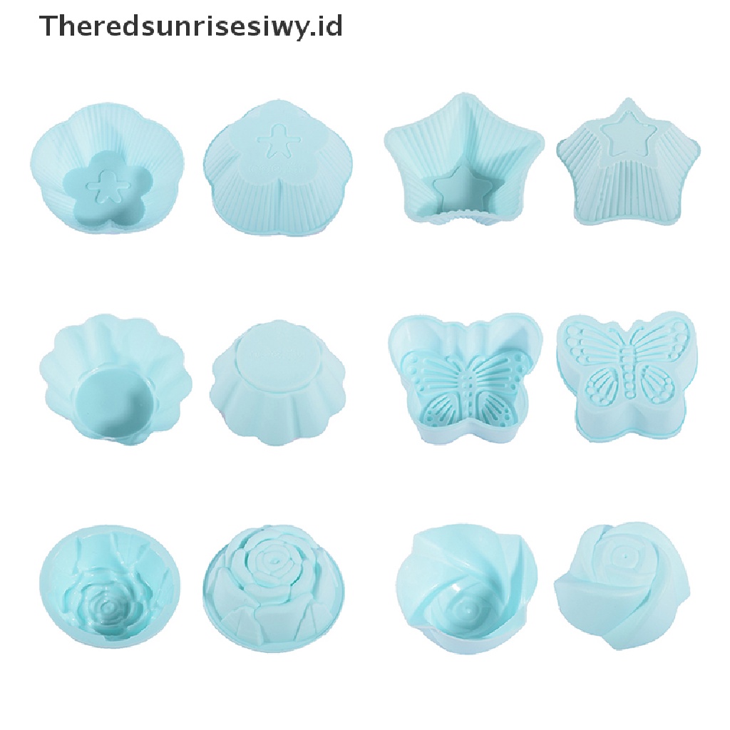 # Alat Rumah Tangga # 5 Pcs Cetakan Kue / Pudding / Jelly / Cookies Bentuk Kupu-Kupu Bahan Silikon