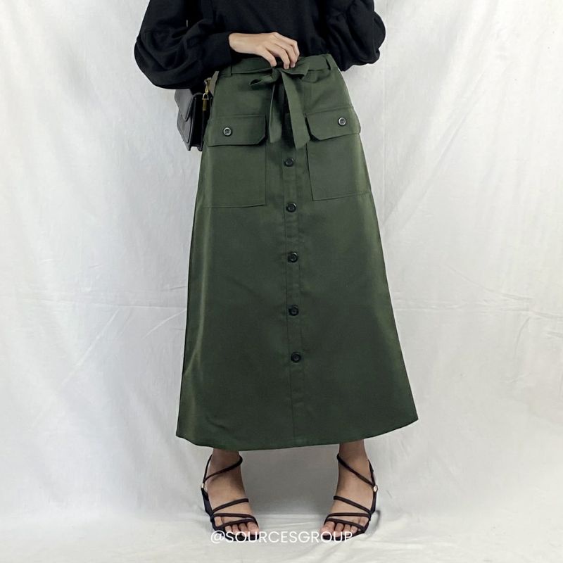 ROK TERBARU- ARASY SKIRT BUTTON