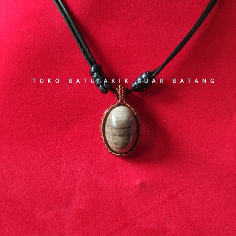 Kalung etnik liontin batu akik Galih kelor barek 100% asli alam