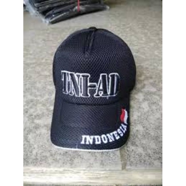 Topi Jala TNI AD Hitam - Topi TNI AD Jala Hitam