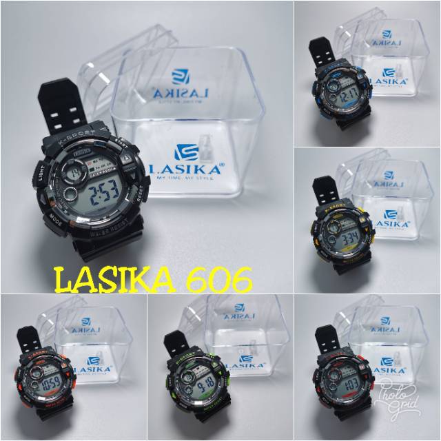 Jam Tangan Digital Sporty Dewasa Casual Strap Rubber Anti Air LASIKA 606