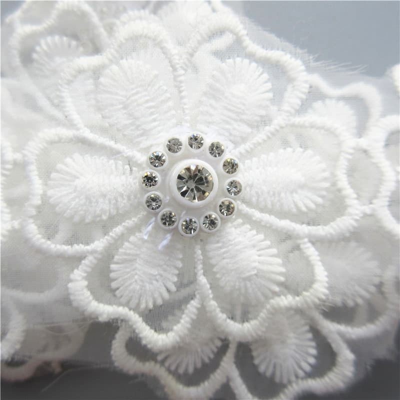 Lace Patch - White Flower Beading #05 (5pcs)