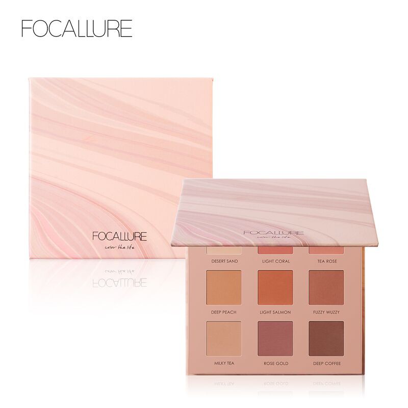 Official Distributor Focallure 9 Colors Eyeshadow Palette Ring The Alarm Soft Powder Night Elf FA62