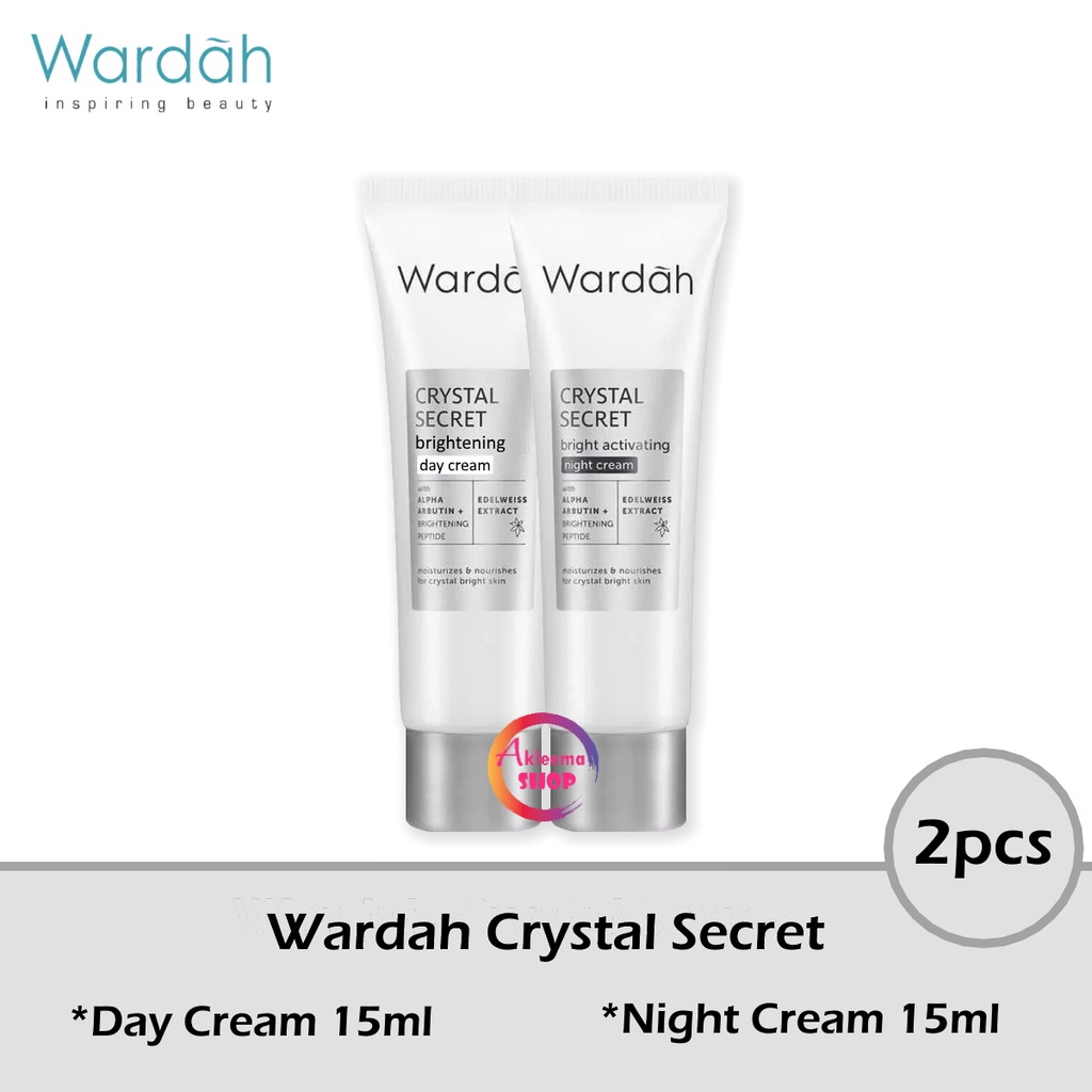 Paket Wardah Crystal Secret 2pcs (day cream 15ml+night cream 15ml)