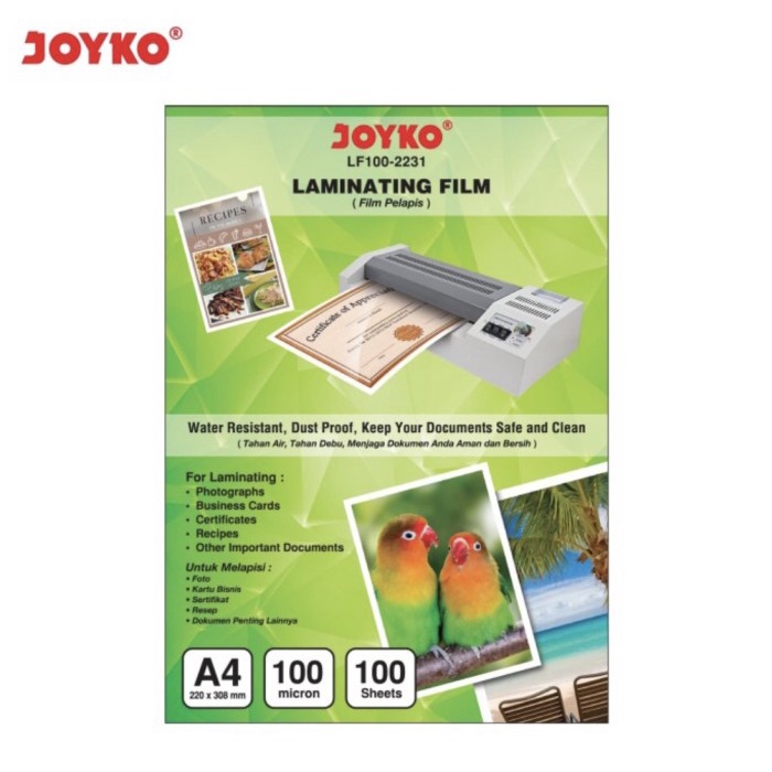 

Premium Laminating Film / Plastik Laminating Joyko Lf100-2231 (A4)