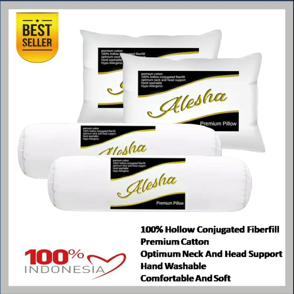 Bantal Tidur Kepala Alesha Hotel Berbintang 100% Silikon Super Mewah