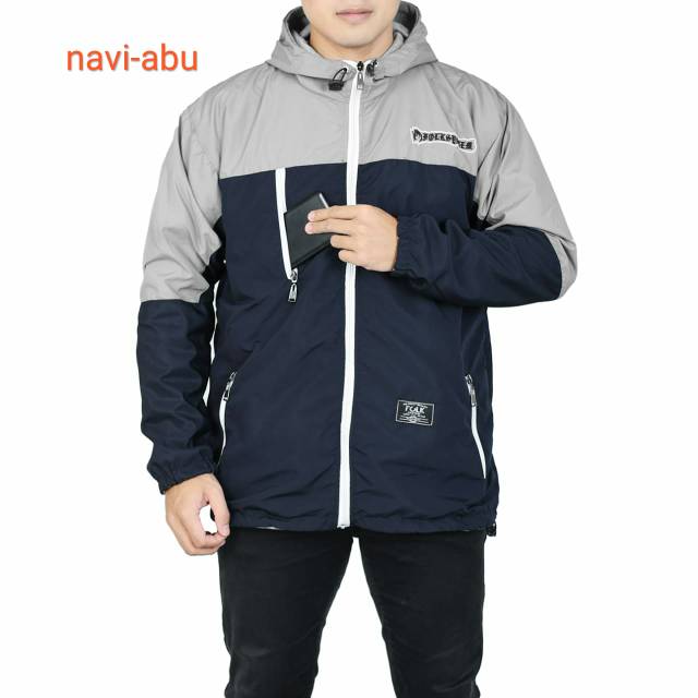 Jaket pria gunung parasut windbreaker twotoon origanal folk