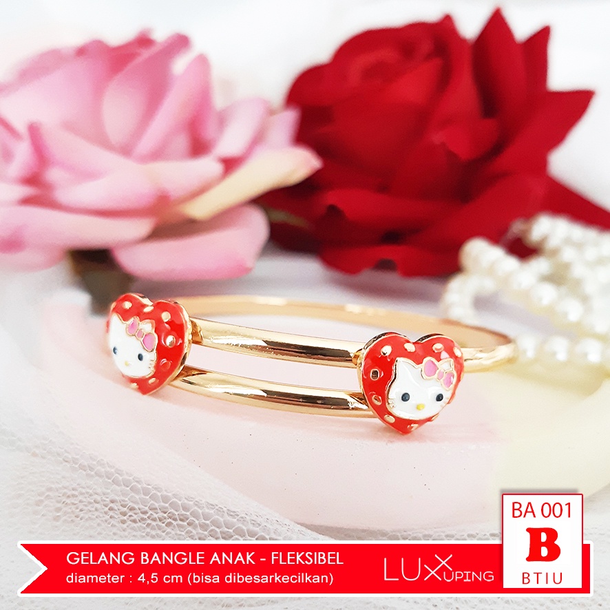 BA 001 Gelang Anak Xuping Perhiasan Set Lapis Emas Bangkok Anak Mini Tikus Hello Kitty Luxx Xuping